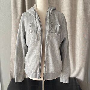 Y2K vintage Aeropostale Faux Fur  lined sweater jacket size XL